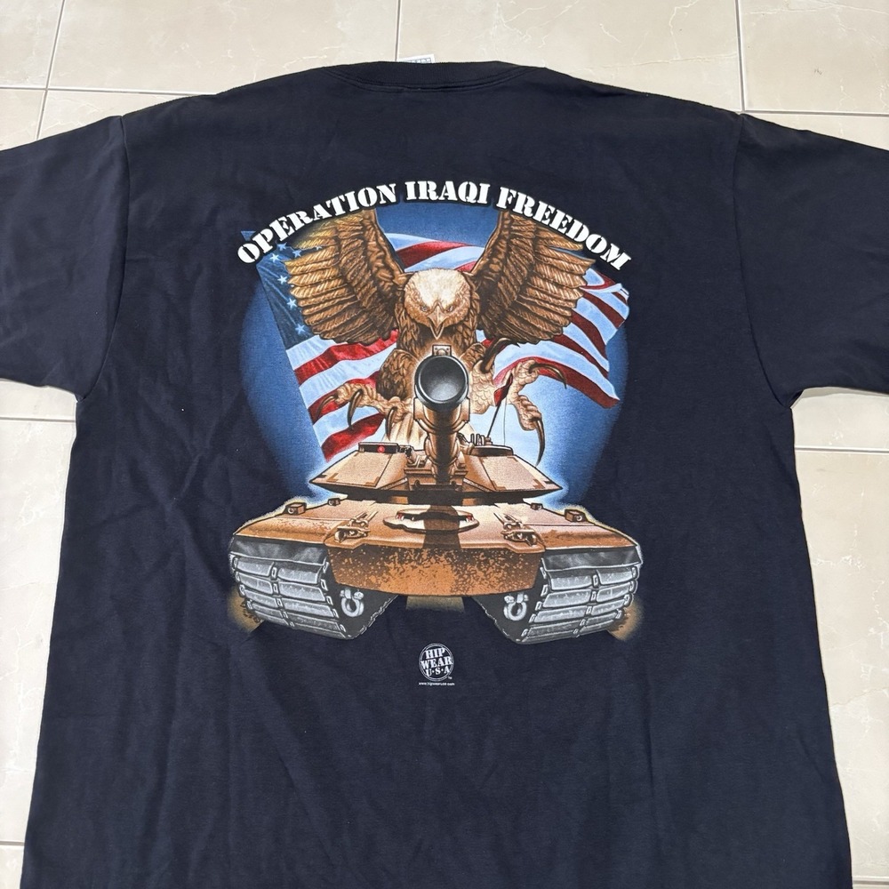 Vintage Iraq War T Shirt Eagle Military Freedom Tour Operation Mens Large Army